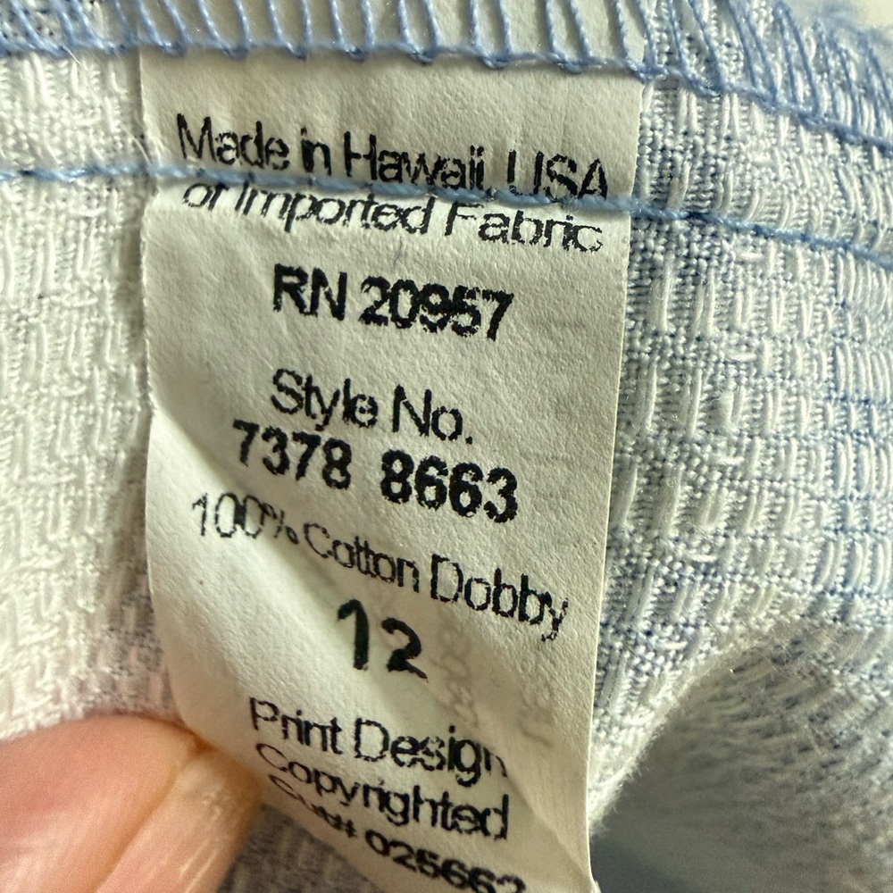TORI RICHARD Adele Dress Hawaiian Shift Dress Blue and White Size 12 Large - Picture 3 of 6